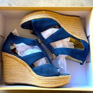 Navy Michael Kors wedges
